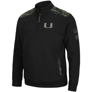 NWT Miami Hurricanes Operation Hat Trick Quarter-Zip Pullover~XL~Black~$70